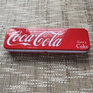 Vintage Coca Cola Tin Pencil Pen Trinket Case